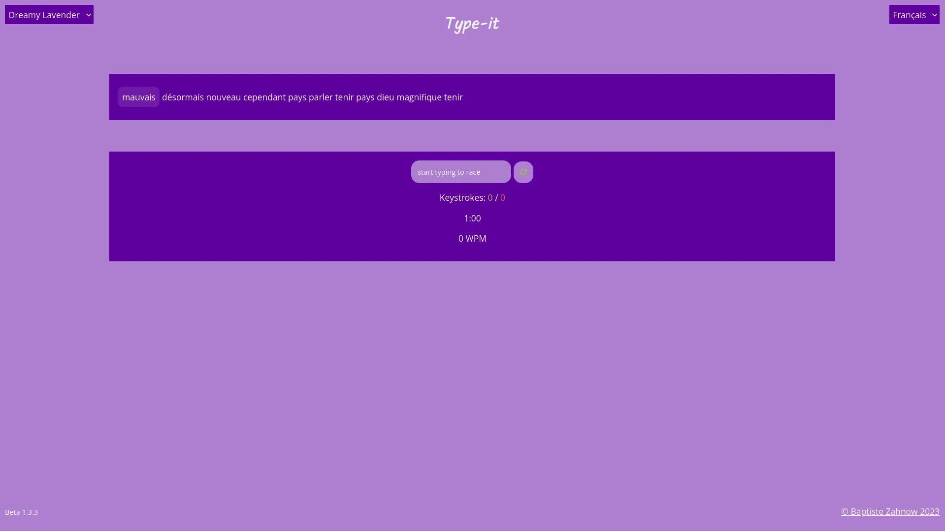 Test de dactylographie